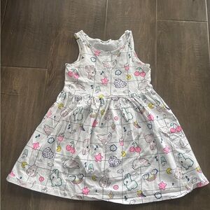 H&M White Sleeveless Dress with Pastel Prints